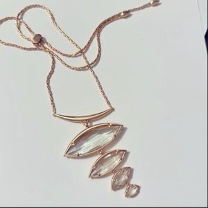 Kendra Scott Morris Hi Low Necklace Rose Gold Plated and Gold Dusted Glass